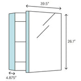 Fresca 40-in x 26-in Surface/Recessed Mount Mirror Mirrored Medicine Cabinet