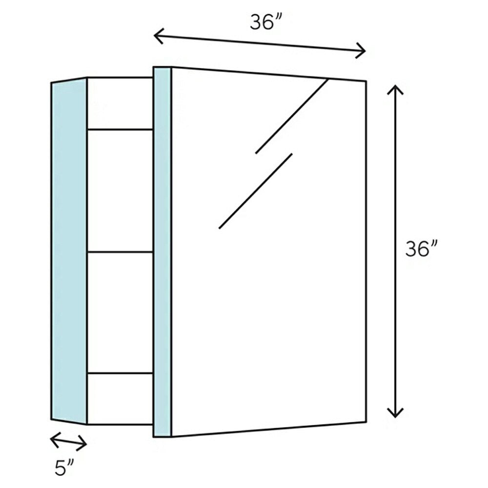 Fresca Spazio 30-in x 36-in Lighted LED Fog Free Surface/Recessed Mount LED Lighting Mirror Mirrored Soft Close Medicine Cabinet with Outlet