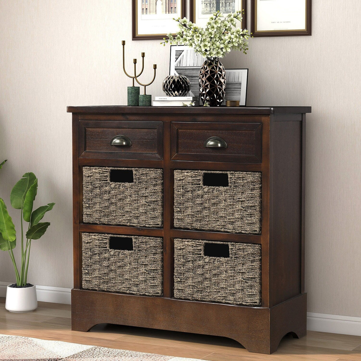 GZMR 28-in W x 28-in H Wood Espresso Freestanding Utility Storage Cabinet