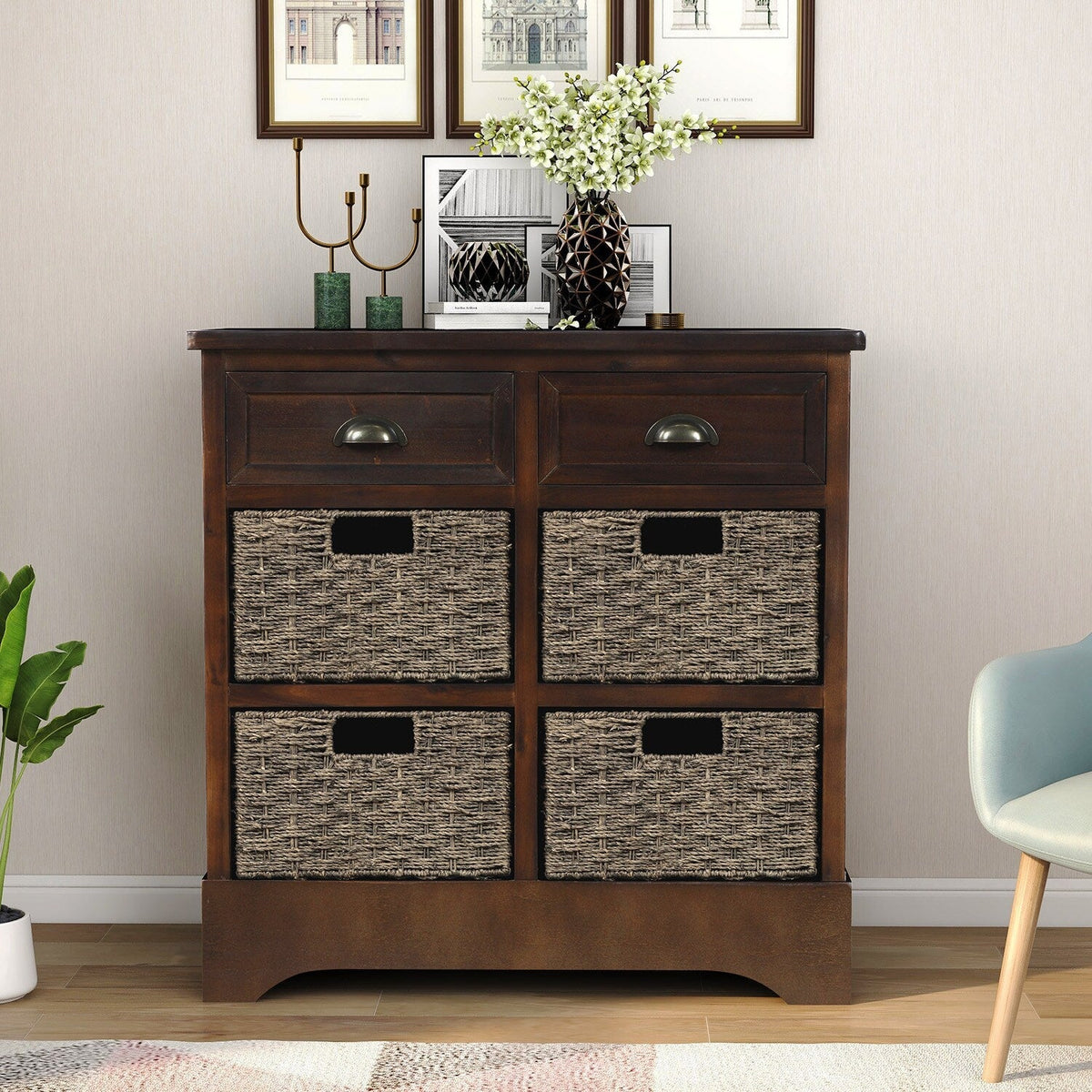 GZMR 28-in W x 28-in H Wood Espresso Freestanding Utility Storage Cabinet