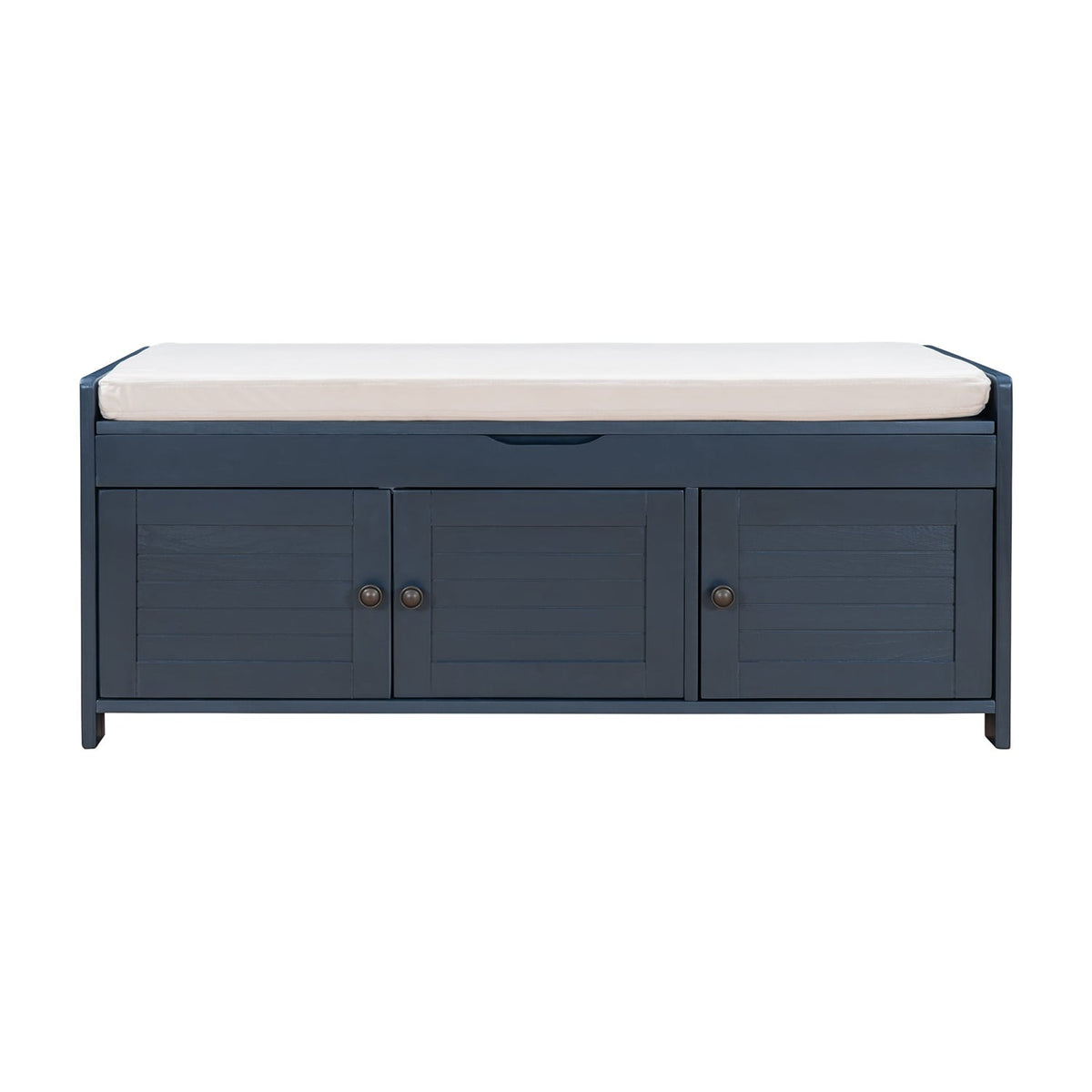 GZMR Navy Blue Storage Bench Modern Navy Blue Storage Bench 43.5-in x 16-in x 18-in