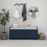 GZMR Navy Blue Storage Bench Modern Navy Blue Storage Bench 43.5-in x 16-in x 18-in