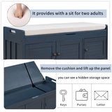 GZMR Navy Blue Storage Bench Modern Navy Blue Storage Bench 43.5-in x 16-in x 18-in