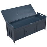 GZMR Navy Blue Storage Bench Modern Navy Blue Storage Bench 43.5-in x 16-in x 18-in