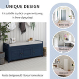 GZMR Navy Blue Storage Bench Modern Navy Blue Storage Bench 43.5-in x 16-in x 18-in