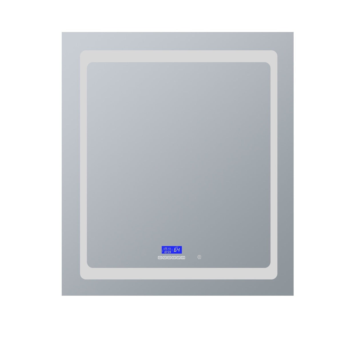 Lexora Bracciano 30-in x 32-in Lighted LED Fog Free Surface Mount Gray Mirrored Soft Close Medicine Cabinet