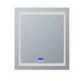 Lexora Bracciano 30-in x 32-in Lighted LED Fog Free Surface Mount Gray Mirrored Soft Close Medicine Cabinet
