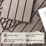 Maocao Hoom 12-in x 12-in Dark Brown Prefinished Pressure Treated Vinyl/Plastic Deck Tile (9-sq ft)