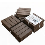 Maocao Hoom 12-in x 12-in Dark Brown Prefinished Pressure Treated Vinyl/Plastic Deck Tile (27-sq ft)