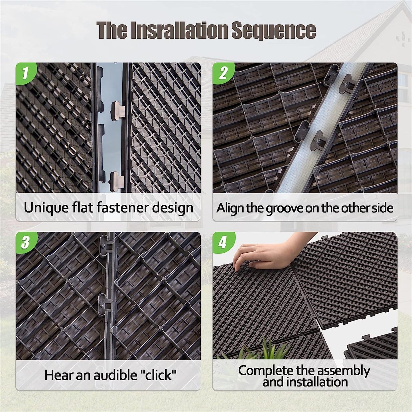 Maocao Hoom 12-in x 12-in Dark Brown Prefinished Pressure Treated Vinyl/Plastic Deck Tile (27-sq ft)