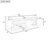 Qualler Modern White Storage Bench 42.7-in x 16-in x 17.4-in