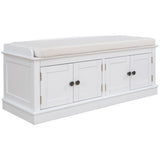 Qualler Modern White Storage Bench 42.7-in x 16-in x 17.4-in