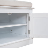 Qualler Modern White Storage Bench 42.7-in x 16-in x 17.4-in
