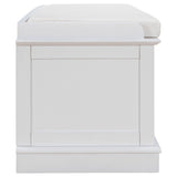 Qualler Modern White Storage Bench 42.7-in x 16-in x 17.4-in