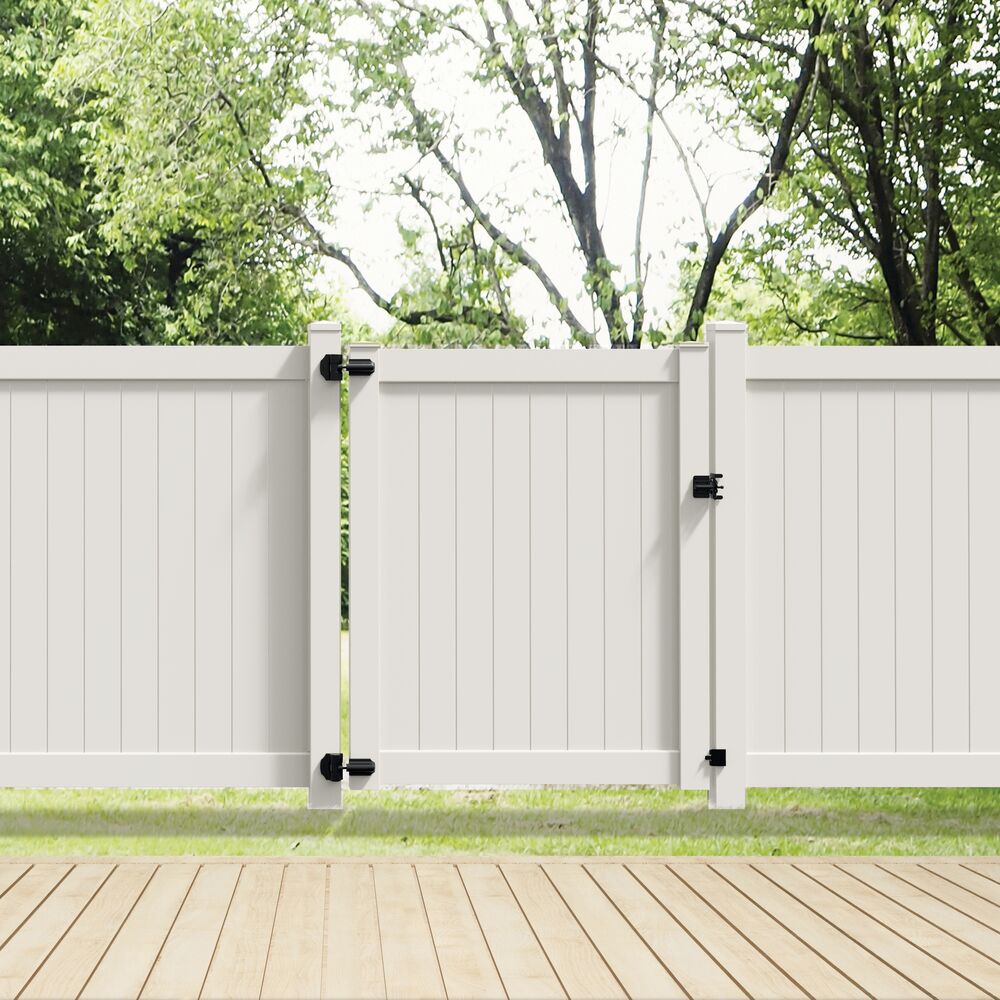 Freedom Bolton 6-ft H x 5-ft W White Vinyl Fence Gate (Unassembled)