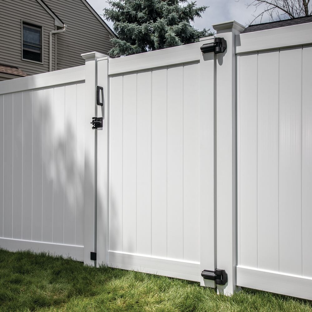 Freedom Bolton 9-ft H x 5-in W White Vinyl End Fence Post (Assembled)