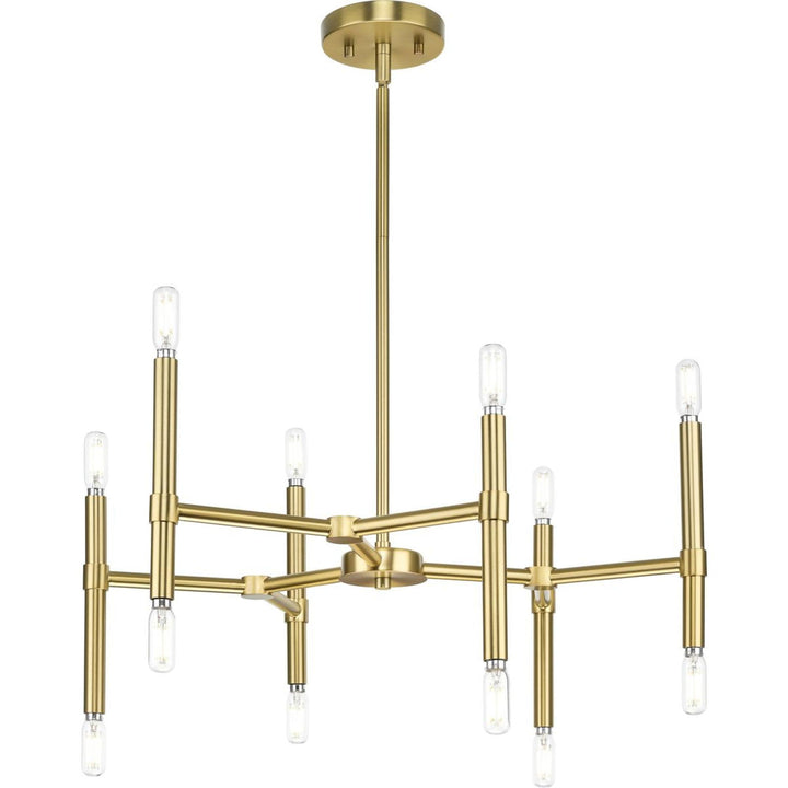 Progress Lighting Arya 12-Light Brushed Gold Modern/Contemporary Chandelier