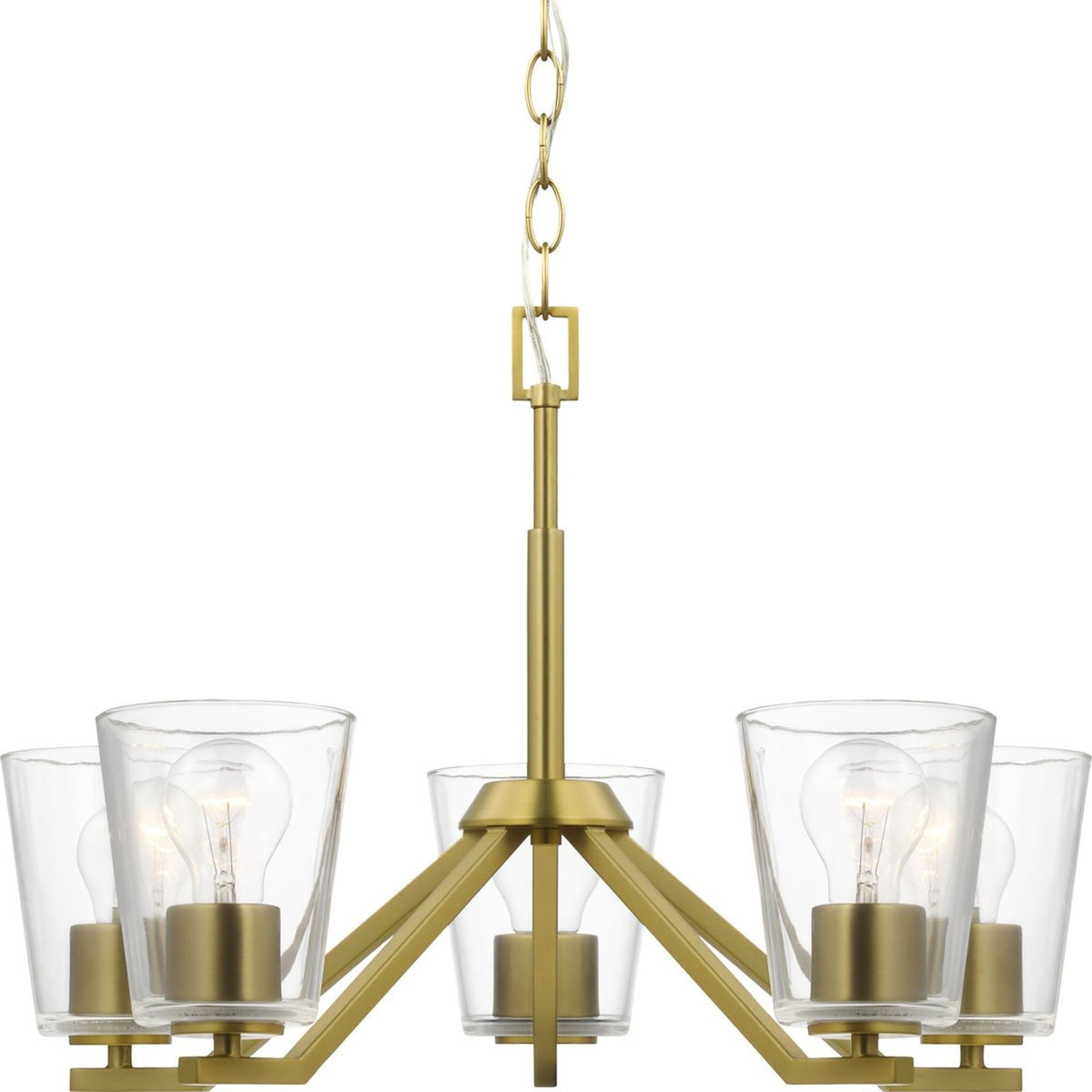 Progress Lighting Vertex 5-Light Brushed Gold Modern/Contemporary Chandelier