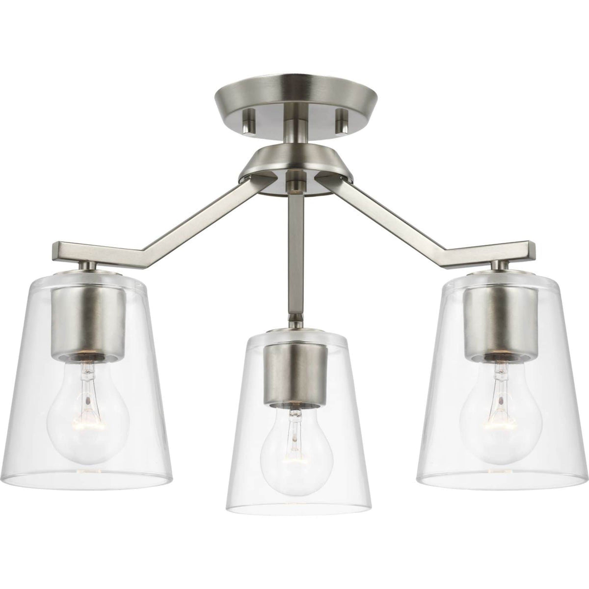 Progress Lighting Vertex 3-Light Brushed Nickel Modern/Contemporary Chandelier