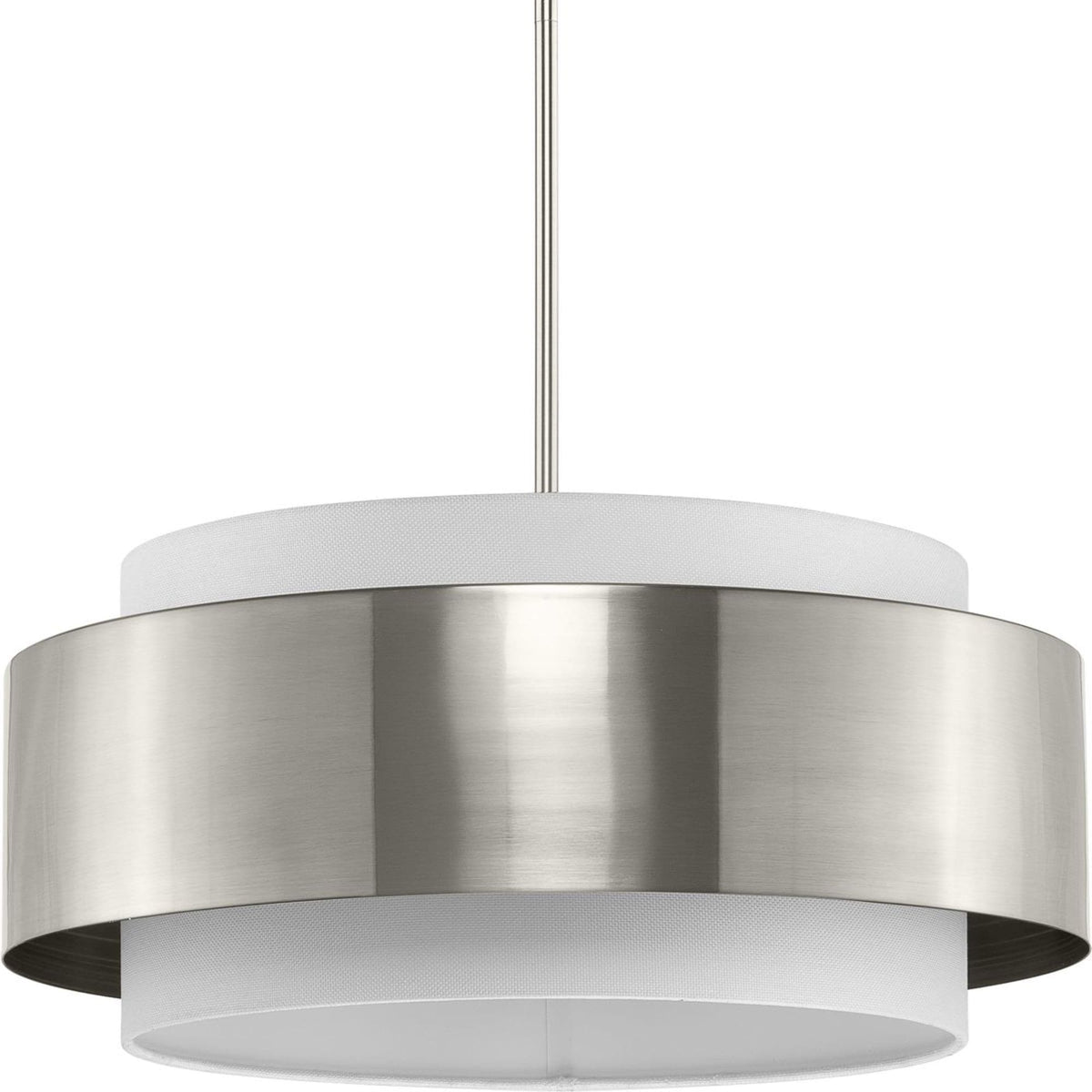 Progress Lighting Silva 3-Light Brushed Nickel Modern/Contemporary Drum Medium Hanging Pendant Light