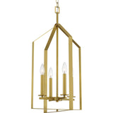 Progress Lighting Vertex 4-Light Brushed Gold Modern/Contemporary Geometric Medium Hanging Pendant Light