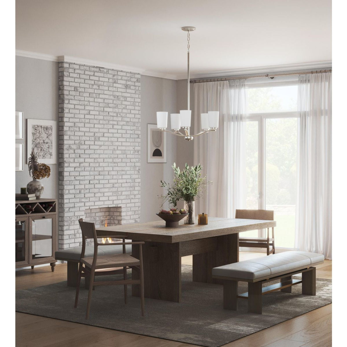 Progress Lighting Adley 5-Light Brushed Nickel Transitional Chandelier