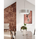 Progress Lighting Silva 3-Light Brushed Nickel Modern/Contemporary Drum Medium Hanging Pendant Light