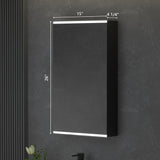 Forclover 15-in x 26-in Lighted LED Surface Mount Aluminum Mirrored Soft Close Medicine Cabinet
