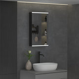 Forclover 15-in x 26-in Lighted LED Surface Mount Aluminum Mirrored Soft Close Medicine Cabinet