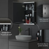 Forclover 15-in x 26-in Lighted LED Surface Mount Aluminum Mirrored Soft Close Medicine Cabinet