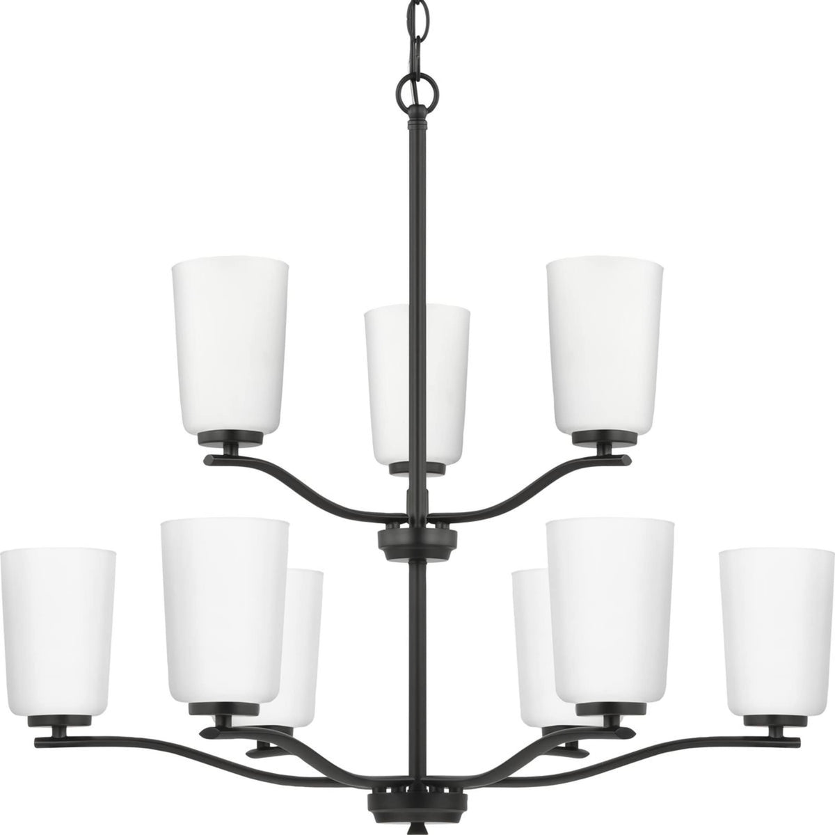 Progress Lighting Adley 9-Light Matte Black Transitional Chandelier