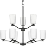 Progress Lighting Adley 9-Light Matte Black Transitional Chandelier