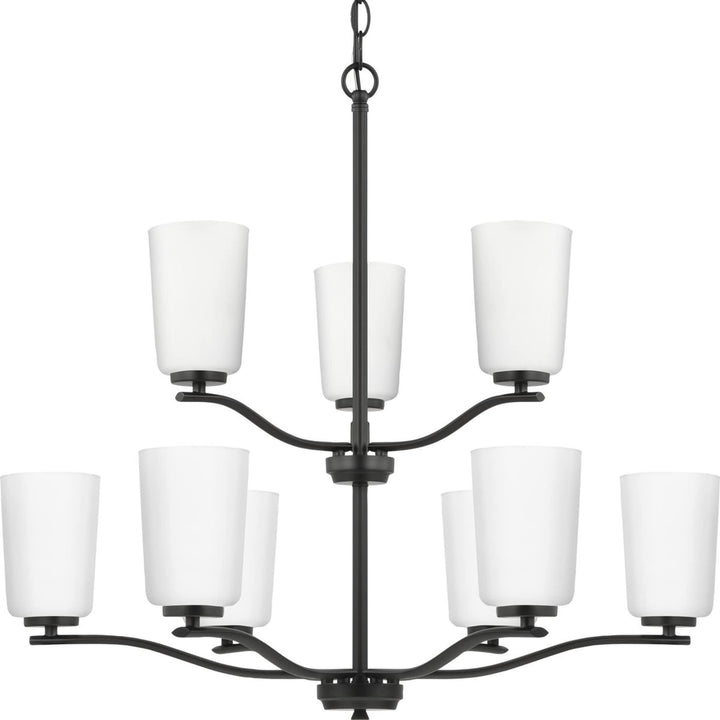 Progress Lighting Adley 9-Light Matte Black Transitional Chandelier