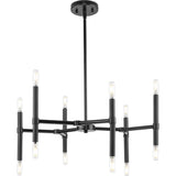 Progress Lighting Arya 12-Light Matte Black Modern/Contemporary Chandelier