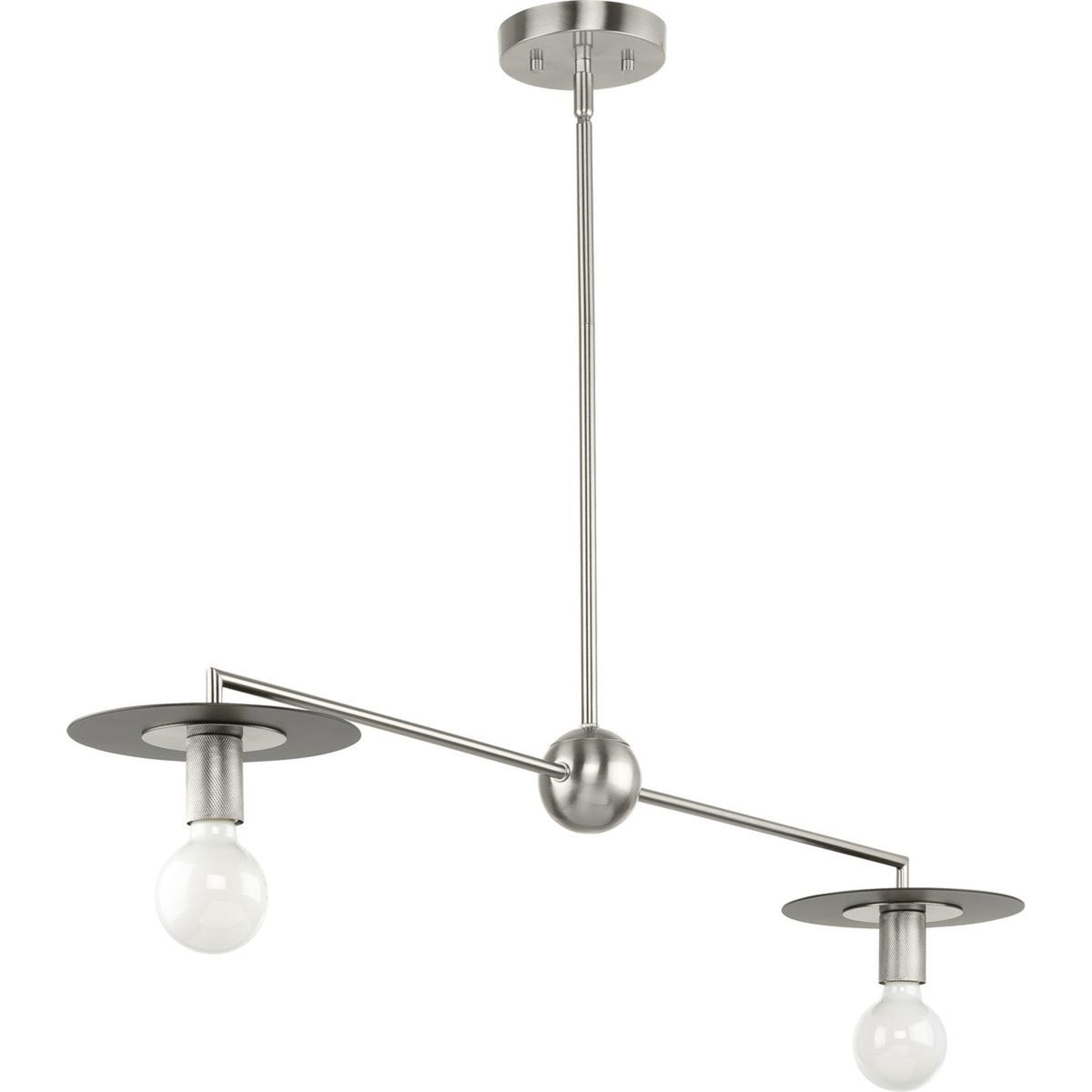 Progress Lighting Trimble 2-Light Brushed Nickel Industrial Chandelier