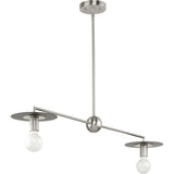 Progress Lighting Trimble 2-Light Brushed Nickel Industrial Chandelier