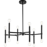 Progress Lighting Arya 12-Light Matte Black Modern/Contemporary Chandelier