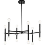 Progress Lighting Arya 12-Light Matte Black Modern/Contemporary Chandelier