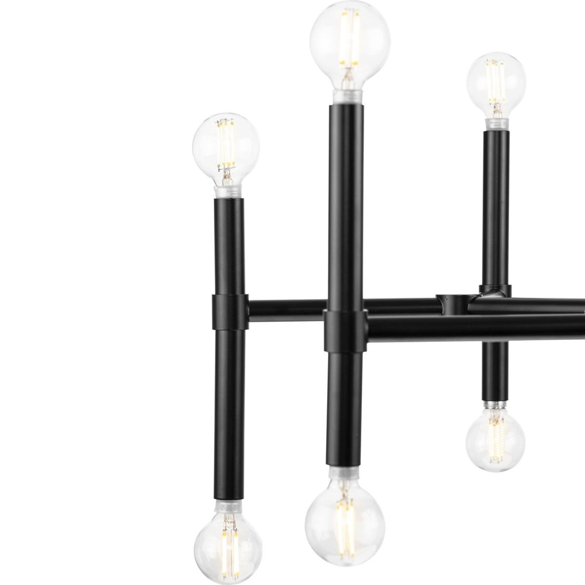 Progress Lighting Arya 12-Light Matte Black Modern/Contemporary Chandelier
