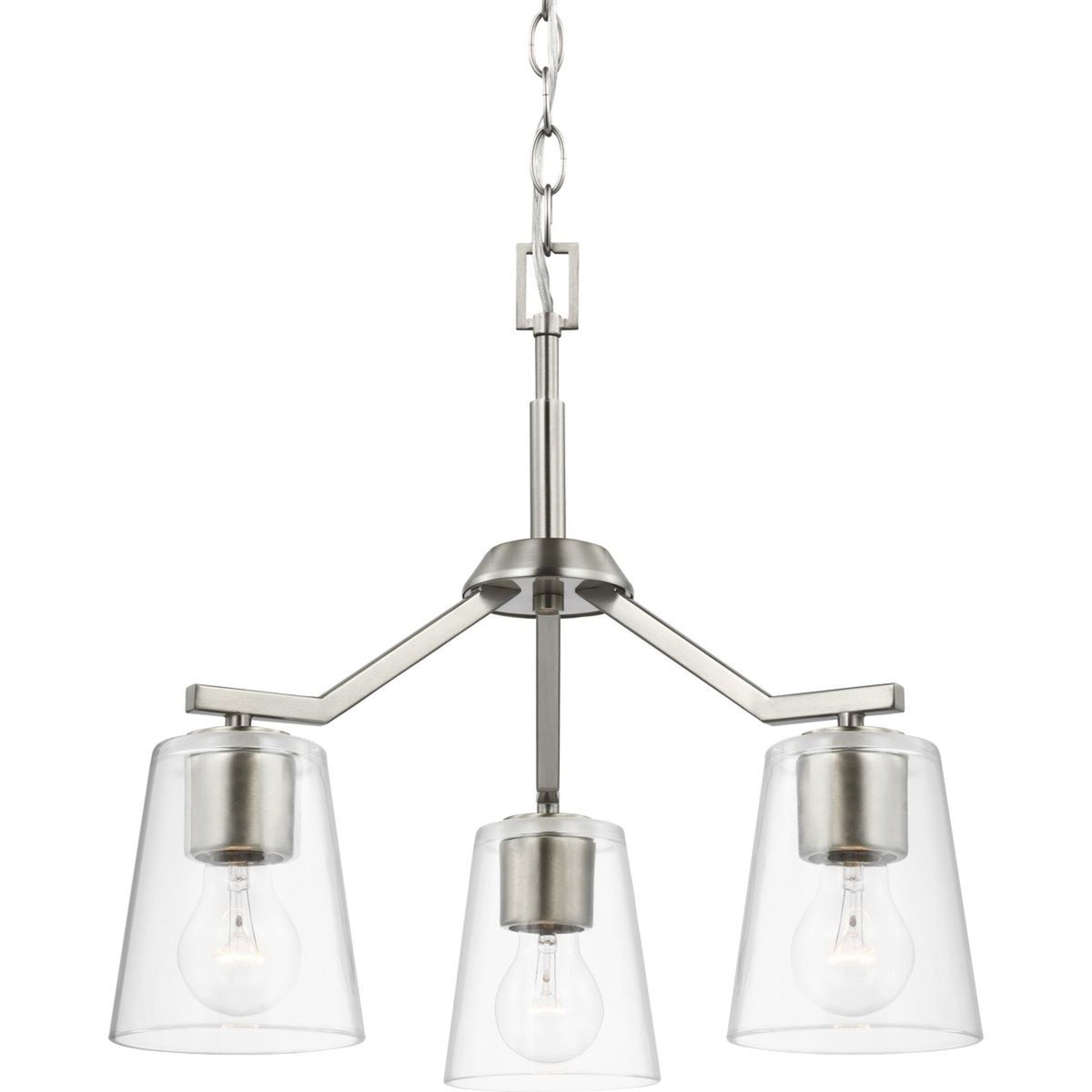 Progress Lighting Vertex 3-Light Brushed Nickel Modern/Contemporary Chandelier