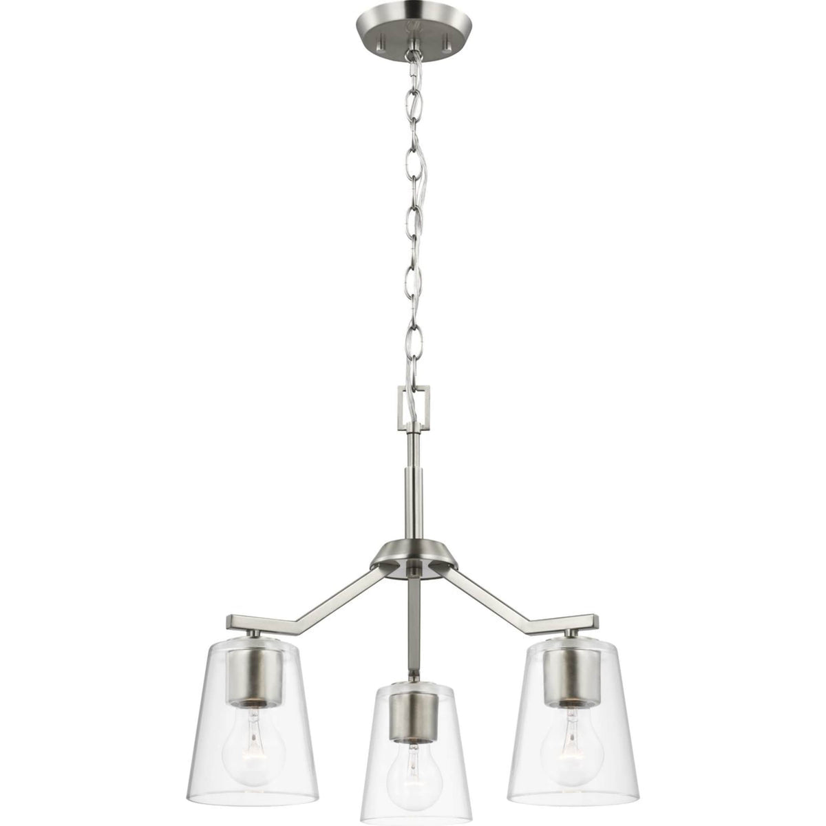 Progress Lighting Vertex 3-Light Brushed Nickel Modern/Contemporary Chandelier