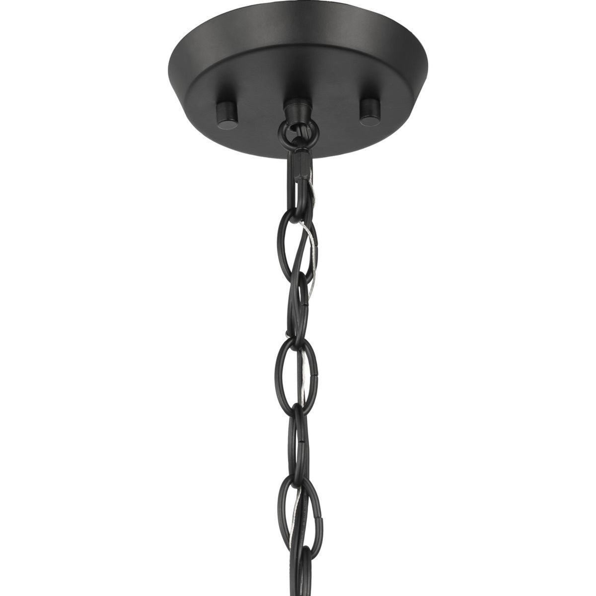 Progress Lighting Vertex 3-Light Matte Black Modern/Contemporary Clear Glass Cone Medium Hanging Pendant Light