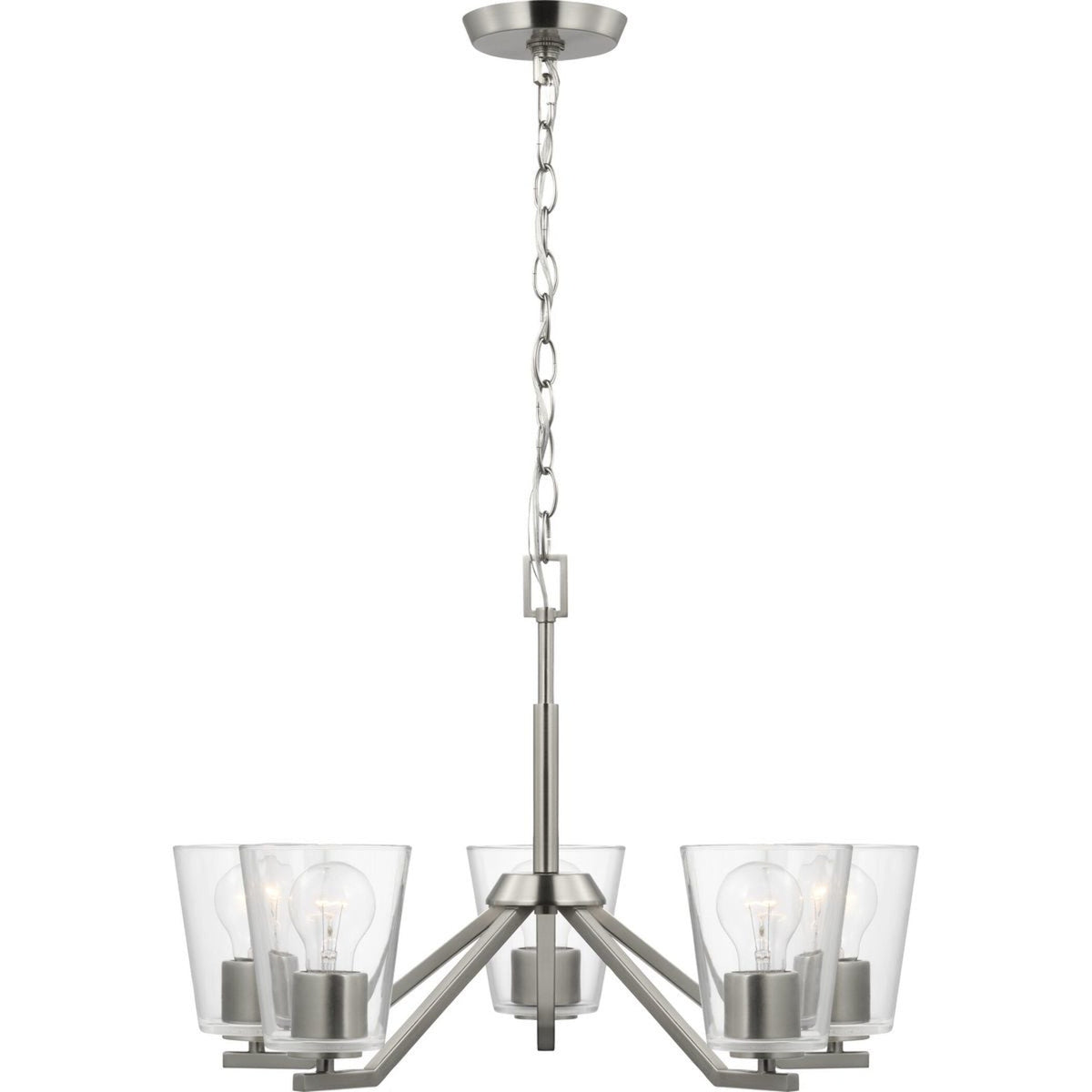 Progress Lighting Vertex 5-Light Brushed Nickel Modern/Contemporary Chandelier