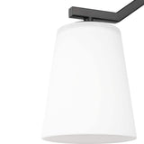 Progress Lighting Vertex 3-Light Matte Black Modern/Contemporary Etched Glass Cone Medium Hanging Pendant Light