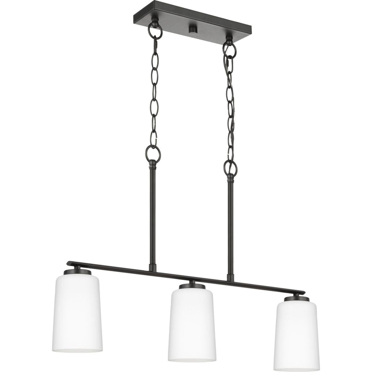 Progress Lighting Adley 3-Light Matte Black Transitional Chandelier