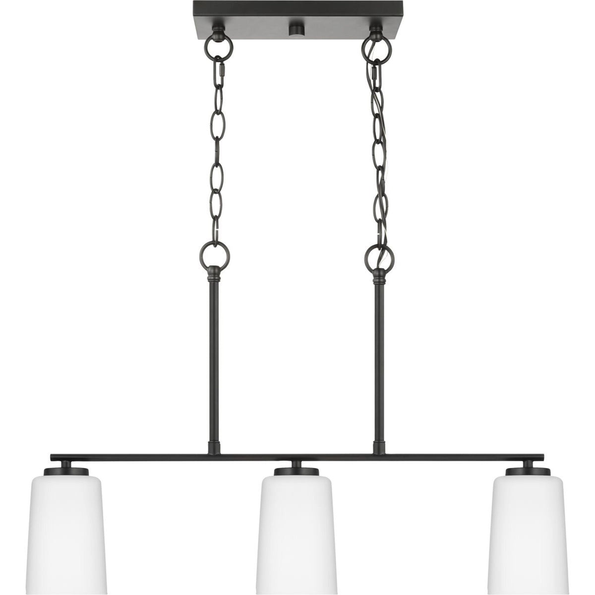 Progress Lighting Adley 3-Light Matte Black Transitional Chandelier