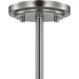 Progress Lighting Adley 3-Light Brushed Nickel Transitional Etched Glass Bell Medium Hanging Pendant Light
