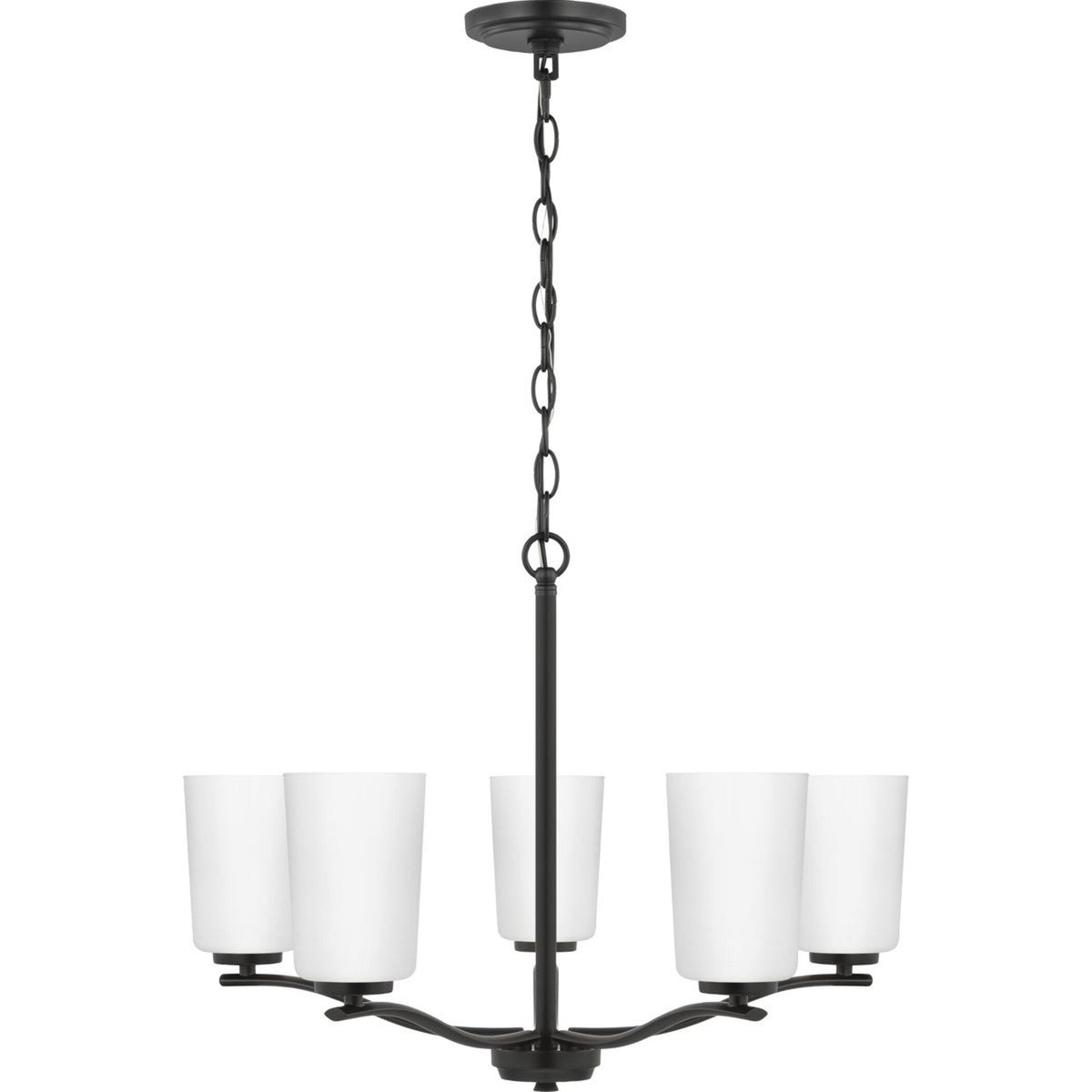 Progress Lighting Adley 5-Light Matte Black Transitional Chandelier