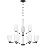 Progress Lighting Adley 9-Light Matte Black Transitional Chandelier