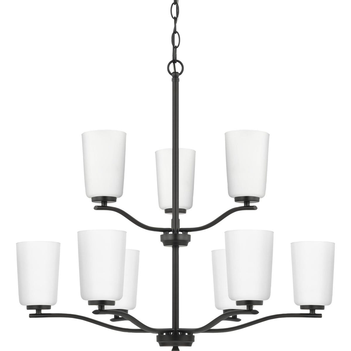 Progress Lighting Adley 9-Light Matte Black Transitional Chandelier